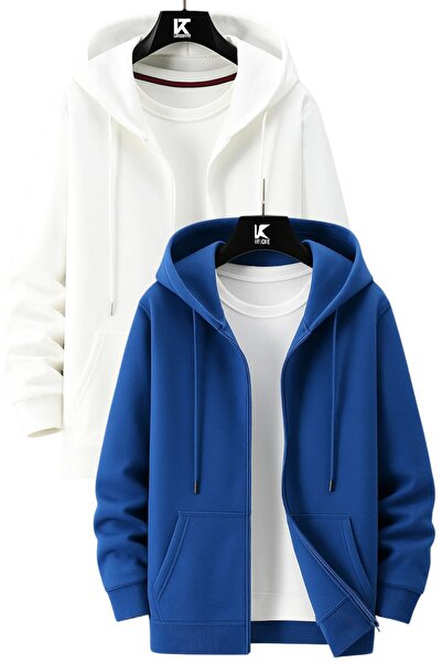 Karatopak Pachet de 2 hanorace unisex cu glugă și fermoar / cardigan