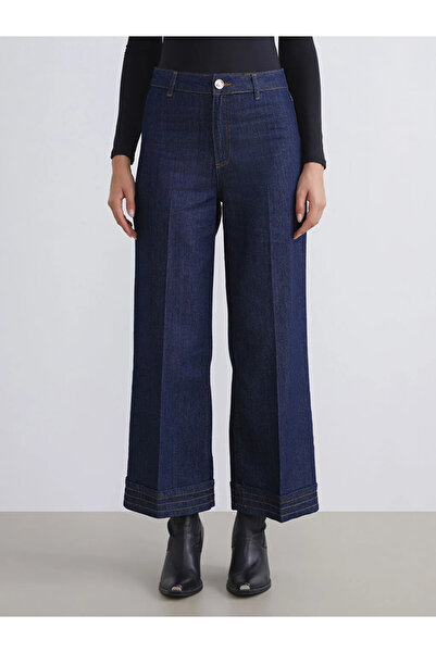 LC Waikiki RAŞİT BAĞZIBAĞLI X Indigo Wideleg Kadın Jean Pantolon