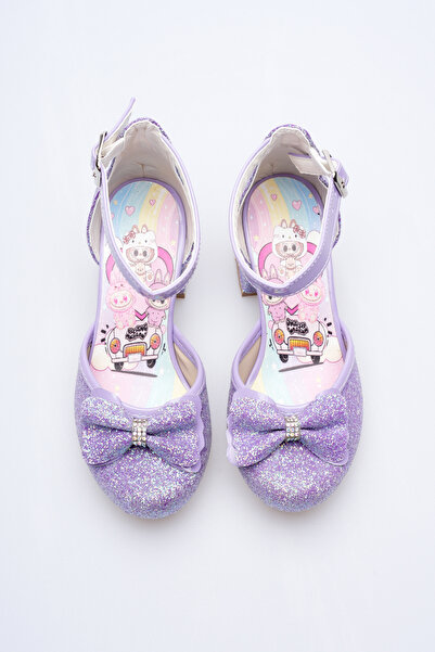 SGF KIDS MOR ÇİZGİ KARAKTERLİ TOPUKLU ABİYE AYAKABI