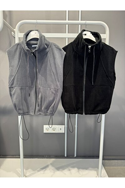 Melanj beli ayarlanabilir polar yelek