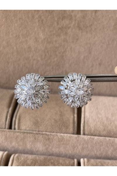 Rupen Kraft Shiny Zircon Stone Baguette Stone Design Evening Dress Earrings