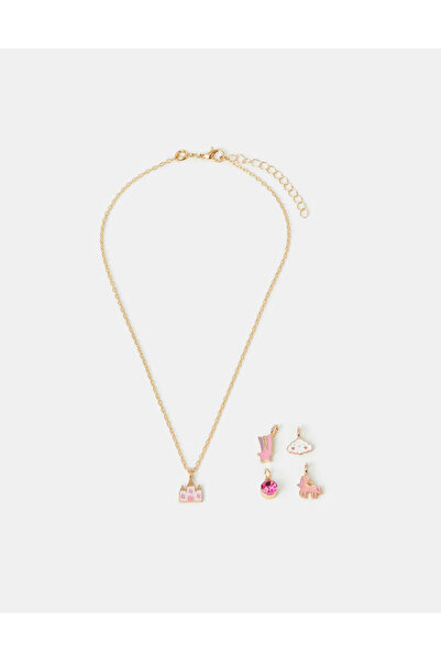 Accessorize MULTI CHARM NECKLACE Pink