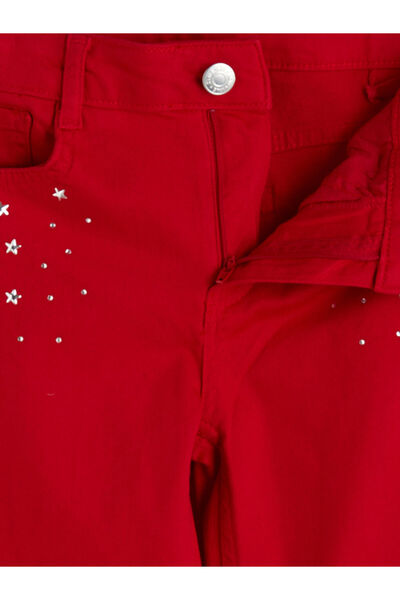 LC Waikiki Red Flared Girls' Trousers