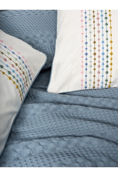 ŞENER HOME Cottonbox Aura Double Pique Set Pebble Indigo
