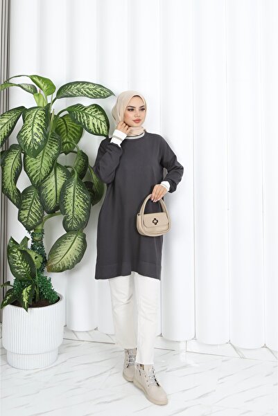 NİSUM MODA Sim Detaylı Merserize Tunik