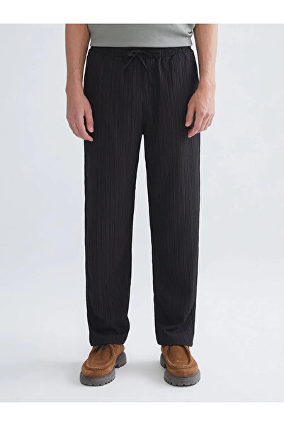 LC Waikiki Xside Black Comfortable Fit Textured Men's Trousers