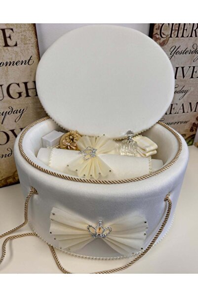 KidsMagazin Set Regal în Catifea, Cufăr Ivory