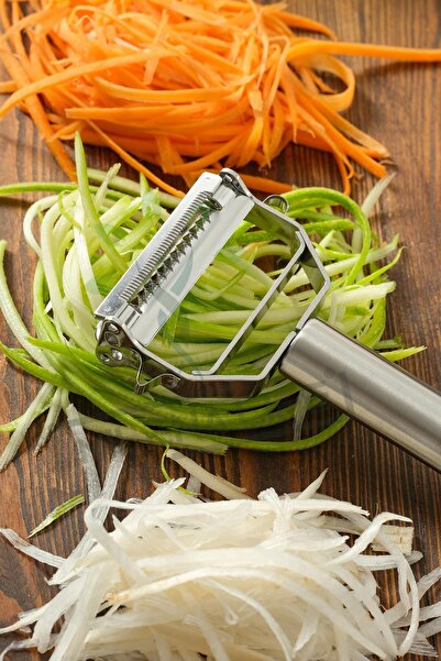 Raakmadezanmir Pratik Paslanmaz Çelik Turbo Jülyen Meyve Sebze Soyucu Kesici Doğrayıcı A Kalite