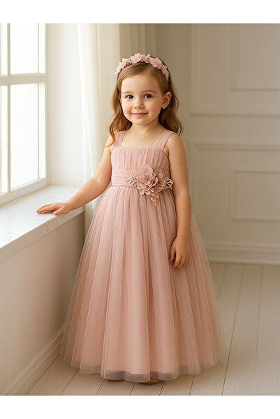 LC Waikiki Girls Kız Çocuk Abiye 2-5 Yaş Pudra