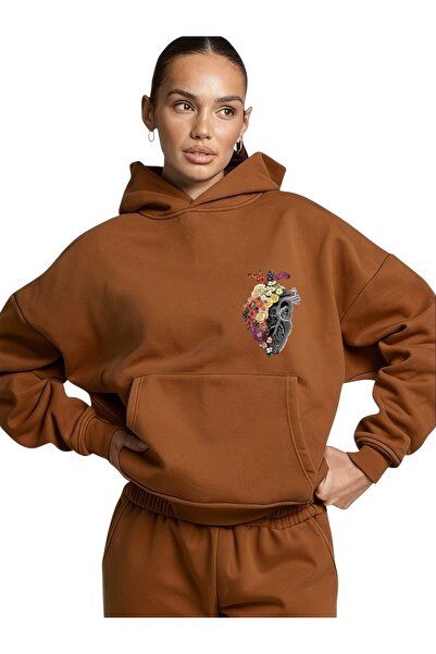 ArtYus Unisex Heart Flower Colorat Special cu imprimeu Bumbac supradimensiona...