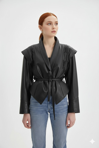 MEECY Women's Luxe Genuine Leather Jacket