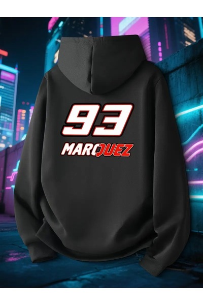 CLASİVA سويت شيرت بقلنسوة 3 خيوط بتصميم أنيق ومريح 93 ماركيز مقاس كبير للجنسي...