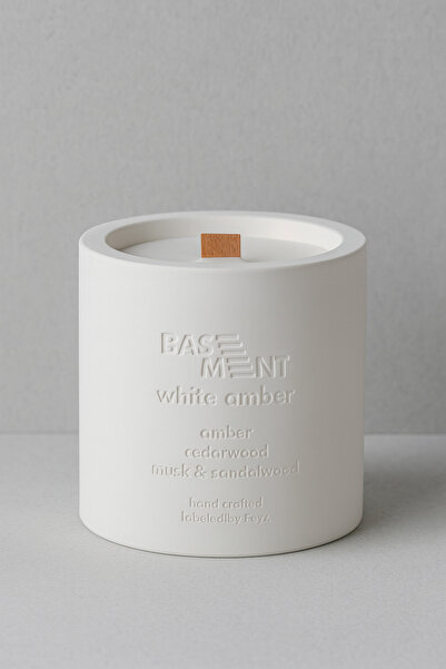 : White Amber : % 100 Soya Beton Mum (Amber, Sedir Ağacı, Sandal Ağacı, Musk)