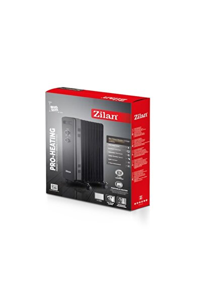 Zilan Calorifer electric Negru, putere 2500W, 11 elementi, siguranta la cadere