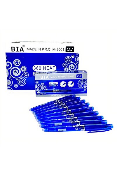 JML 144 Pix Gel Bia 12 seturi Albastru cu Guma de Sters, 12 pixuri/Cutie, 15 cm