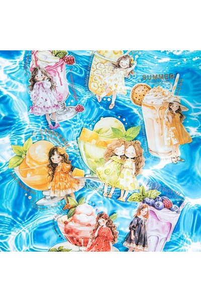 İthal ملصق حيوانات أليفة صيفي للفتيات U9-10 قطعة - اللون: برتقالي