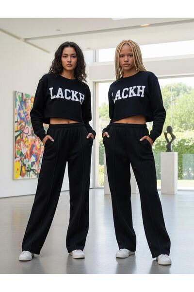 LACKH 2 BUCĂȚI PANTALONI DE SPORT NEGRI ÎMBRĂCĂMINTE ZILNICĂ CONFORTABILĂ, FL...