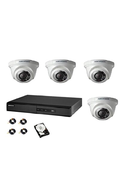 Hikvision مجموعة كاميرات مراقبة هيك فيجن 4 كاميرات داخلية عالية الجودة