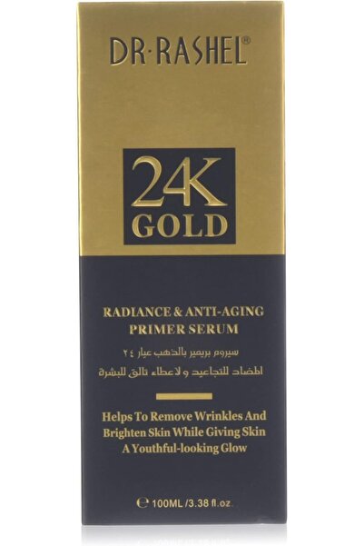 DR.RASHEL مصل الوجه التمهيدي المضاد للشيخوخة والإشراق من الذهب عيار 24 قيراطًا 100 مل