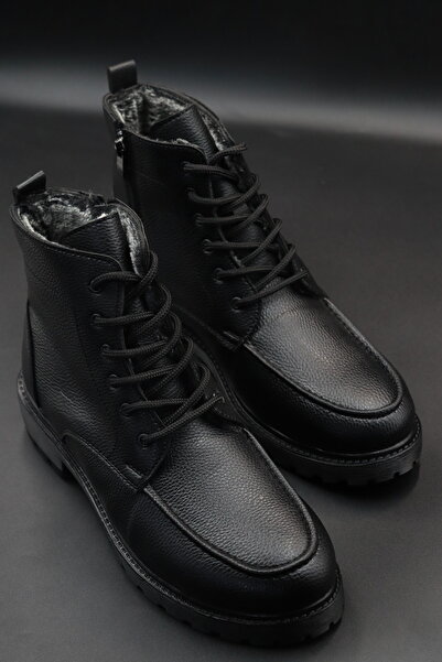 MY GROSS SHOES Erkek Günlük Kürklü Su&Soğuha Dayanıklı Kaymaz Kauçuk Taban Garantili Kışlık Bot