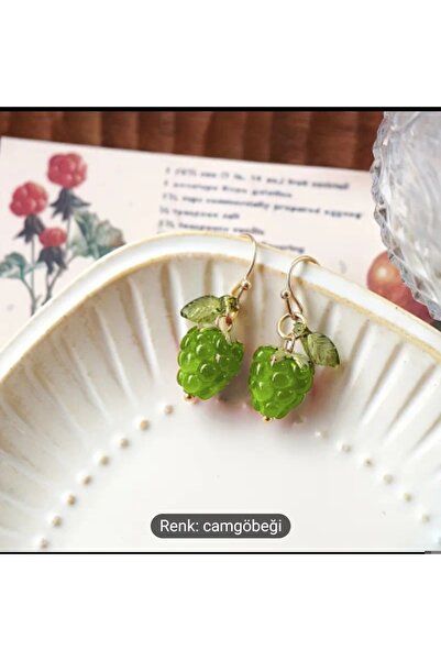 ORGANICYOU زوج واحد من الأقراط النسائية العصرية من YIWUSHI، توت أحمر لطيف للاستخدام اليومي