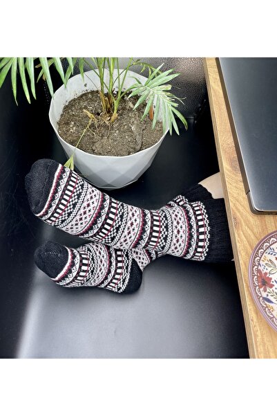 magıcgrange Wool Knitted Ethnic Patterned Unisex Socks |   Warm, Comfortable and Original Winter Style |
