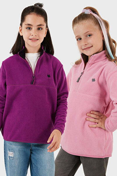 Lela Παιδικό φλις με μαλακή υφή με φερμουάρ και ψηλό γιακά, 2 συσκευασίες POLAR