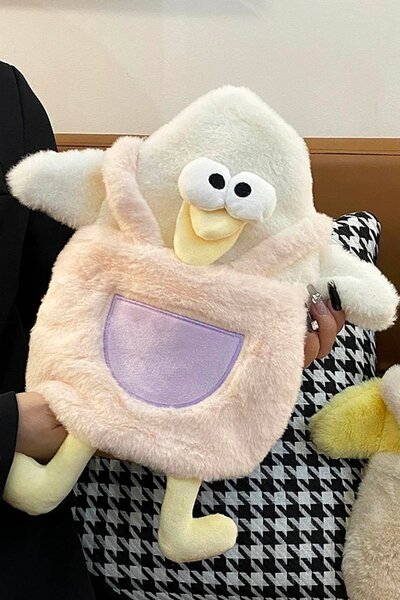 Empressco Renkli Ördek Figürlü Yumuşak Peluş Sıcak Su Torbası