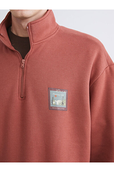 LC Waikiki Визия Нова колекция Мъжка блуза с цип, висока яка и дълги ръкави