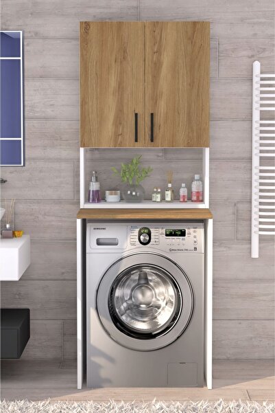 ANALİTİK MOBİLYA Üst Dolaplı Çok Amaçlı Çamaşır Makinesi Dolabı