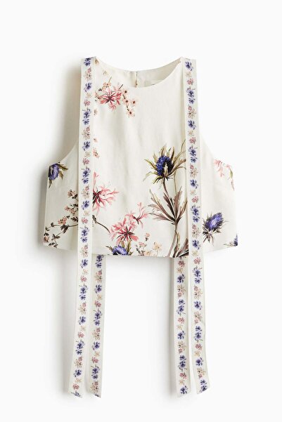 H&M Tie-strap linen-blend top