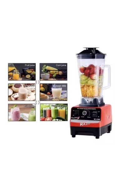 Razo Blender de bucătărie profesional 2 în 1 Razo, multifuncțional, 2,5 L, 15 viteze, 4500 W, zdrobire gheață, S