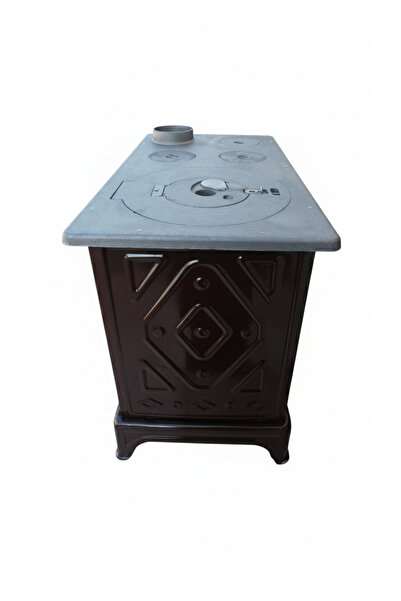 dolunay ısı cihazları Kahverengi Fırın Soba 0.60 Sac İki Adet Kova ve Izgara Dolunay Isı