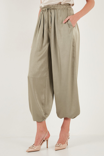 Lela Oversize Bağlamalı Balon Paça Saten Şalvar Pantolon PANTOLON 68351199