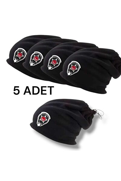 MODANKA Özel Güvenlik Siyah 5 Adet Armalı Polar Bere Kadın Erkek Kış Aylarınd...