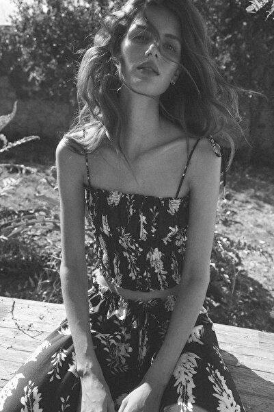 H&M Tie-strap smocked top