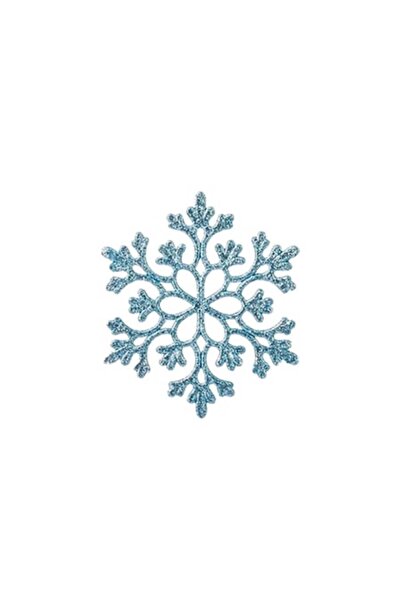OEM Set 5 decorations, snowflakes, for Christmas tree, 10 cm, Turquoise
