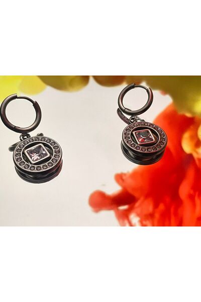 Tasarım Zemira Movable Silver Stone Detailed Earrings – Minimal Modern