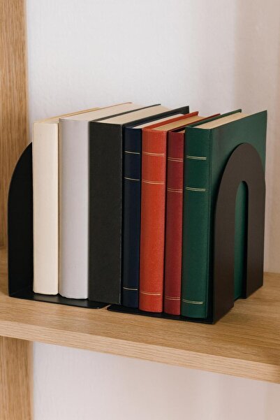 VENON 2 Adet SİYAH Metal Kitap Desteği Kitap Tutucu Ev Ve Ofis Dekoratif Aksesuar Kitap Ayraç