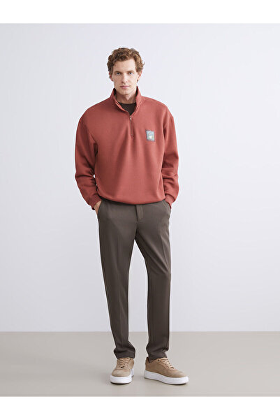 LC Waikiki Визия Нова колекция Мъжка блуза с цип, висока яка и дълги ръкави