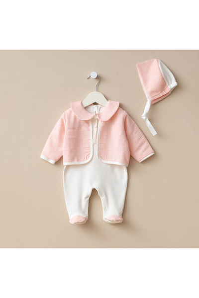 Minimus بدلة صوفية وأحذية طويلة للفتيات حديثي الولادة مع أزرار كبس في الجزء ا...