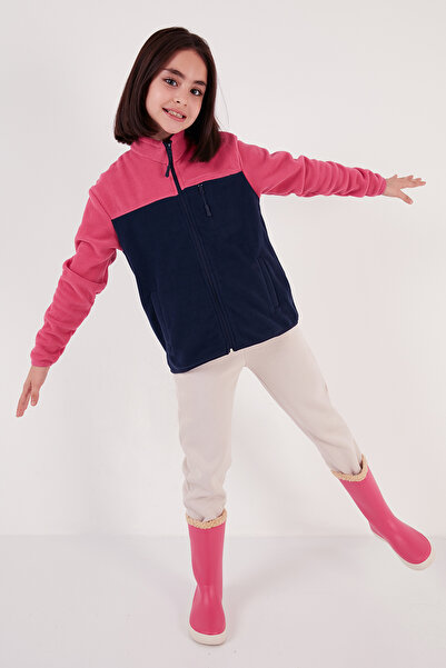 Lela Soft Textured Zippered Color Block Stand Collar with Pockets Pack of 2 Fleece Children's Polar 5905001S2