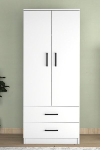 ANALİTİK MOBİLYA Point 2 Kapaklı 2 Çekmeceli Gardrop