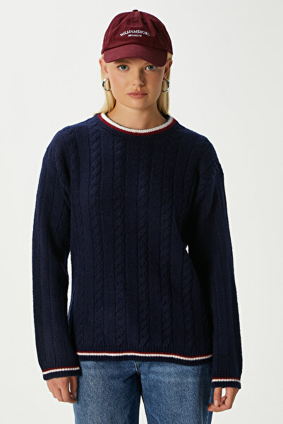 Ritnice College Themed Navy Blue Knit Sweater