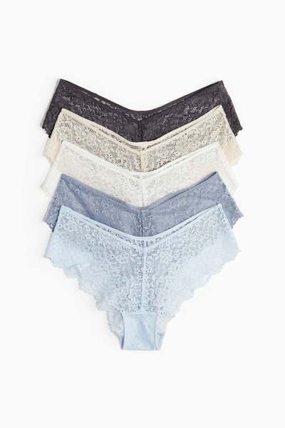 H&M مجموعة من 5 سراويل داخلية من الدانتيل