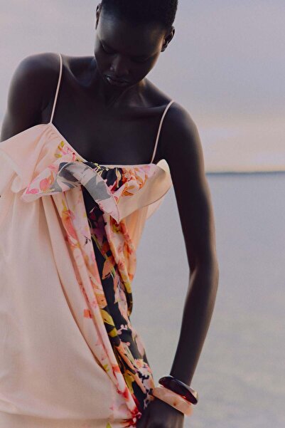 H&M Flounce-trimmed strappy dress