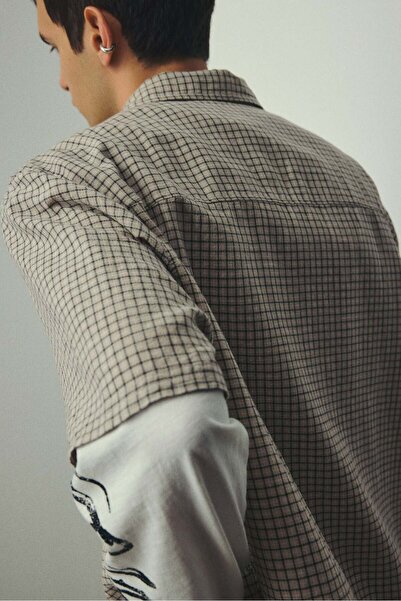 H&M Oversized Fit Short-sleeved linen-blend shirt