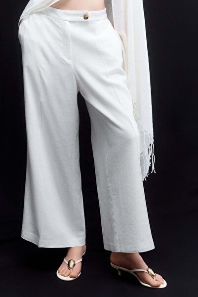 H&M Tailored linen-blend trousers