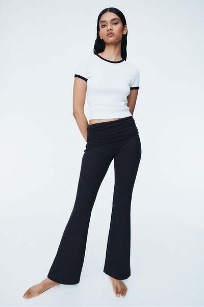 H&M Gathered microfibre yoga pants