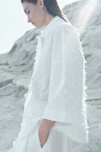 H&M Oversized fringed shirt